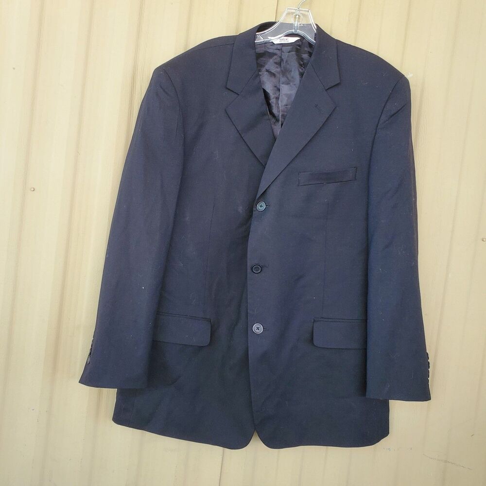 Versini Black Blazer Size 44 Regular 100% Wool